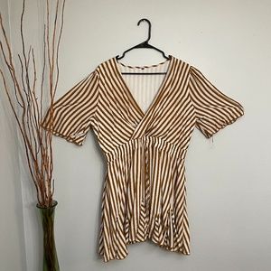 Yellow Striped Mini Dress